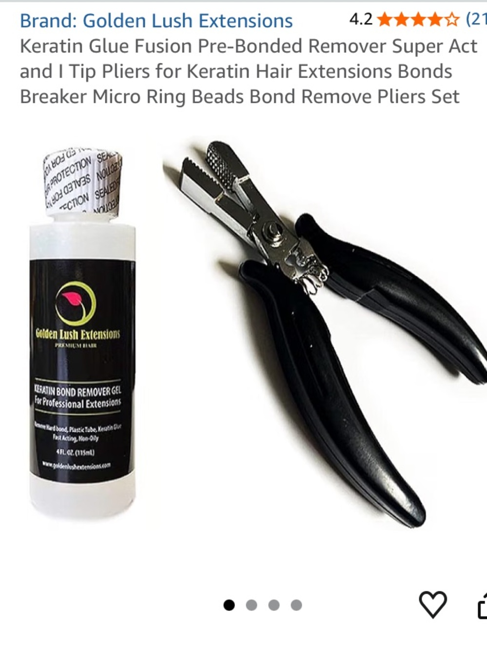 Golden Lush Extensions Keratin Bond Remover Gel + Black Tip Pliers